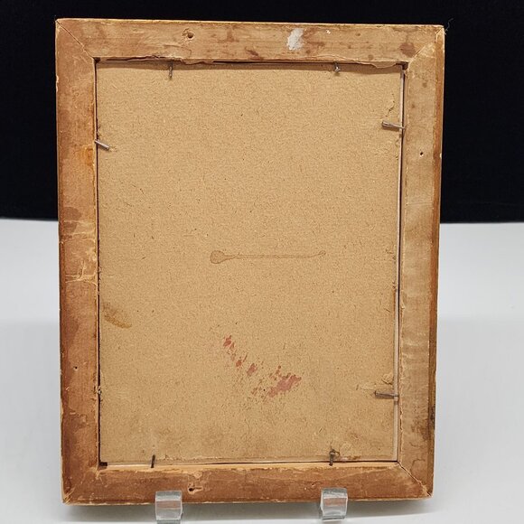 Antique Ornate Gold & Bronze Picture Frame Brass Applies Corners 7.75"x9.75" - Picture 6 of 10